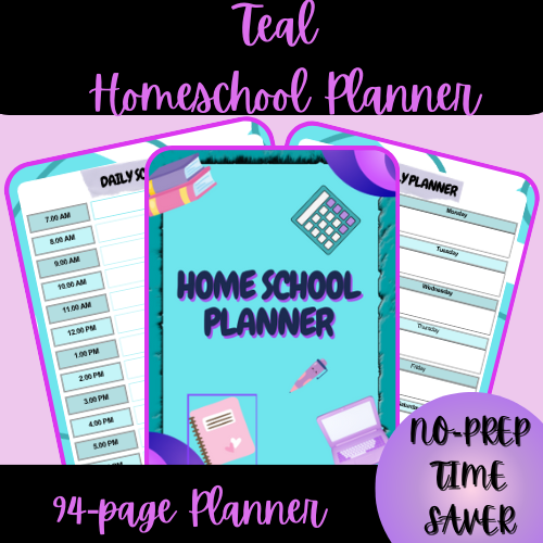 Teal Homeschool Planner (90+ pages)