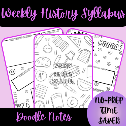 Weekly History Syllabus Doodle Notes