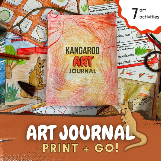 Kangaroo Art Journal: 7 Art Activities to Teach Element of Shape with Writing