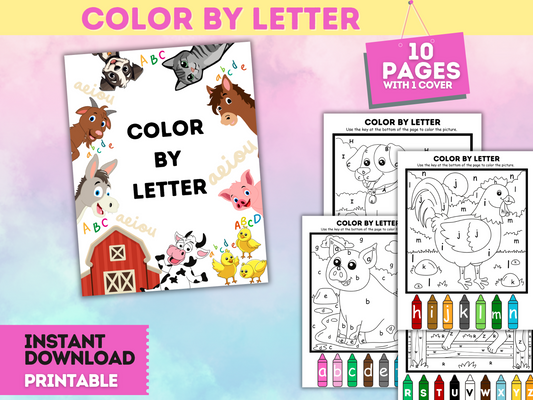 Color By Letter Animal Workbook