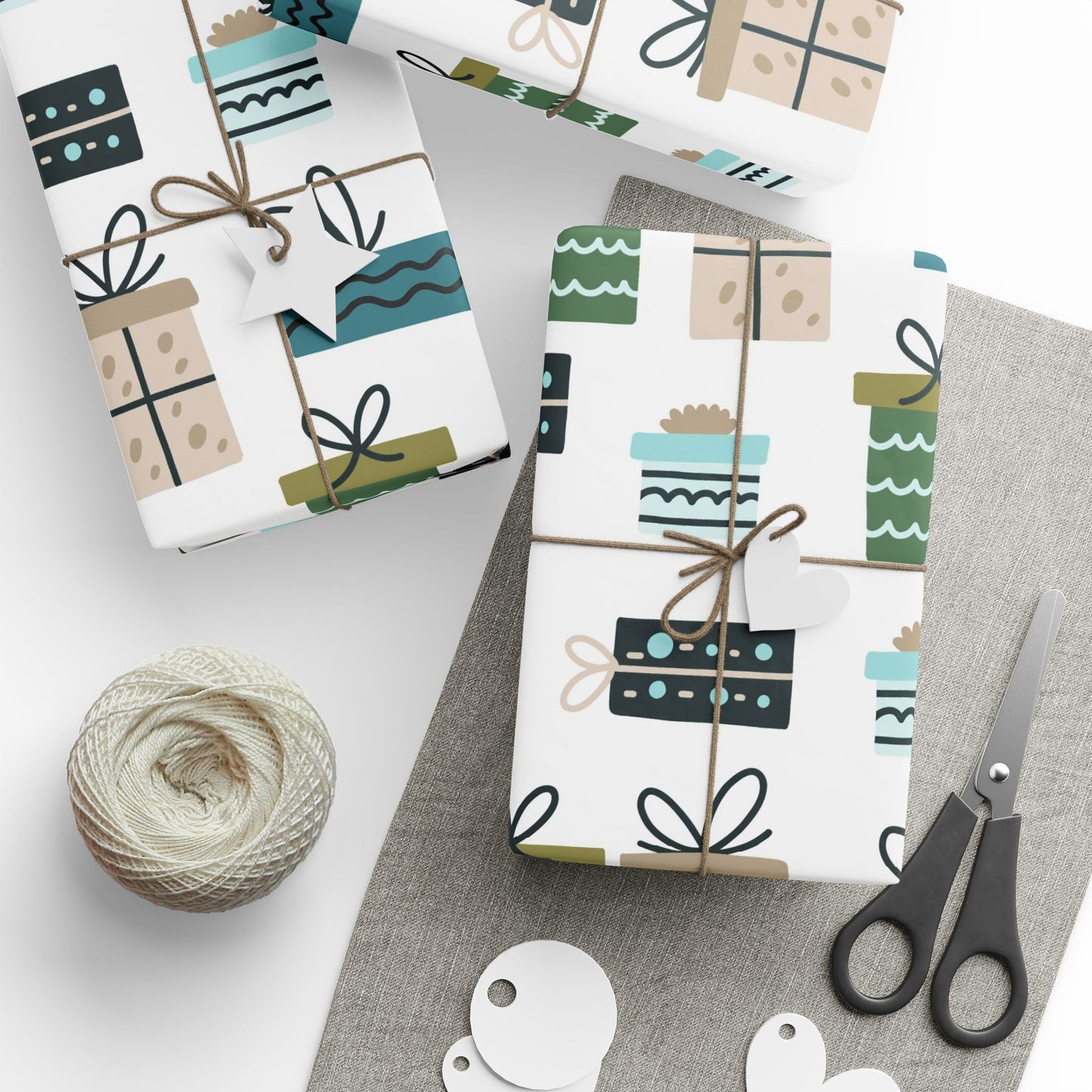 Green Gifts Themed Wrapping Paper