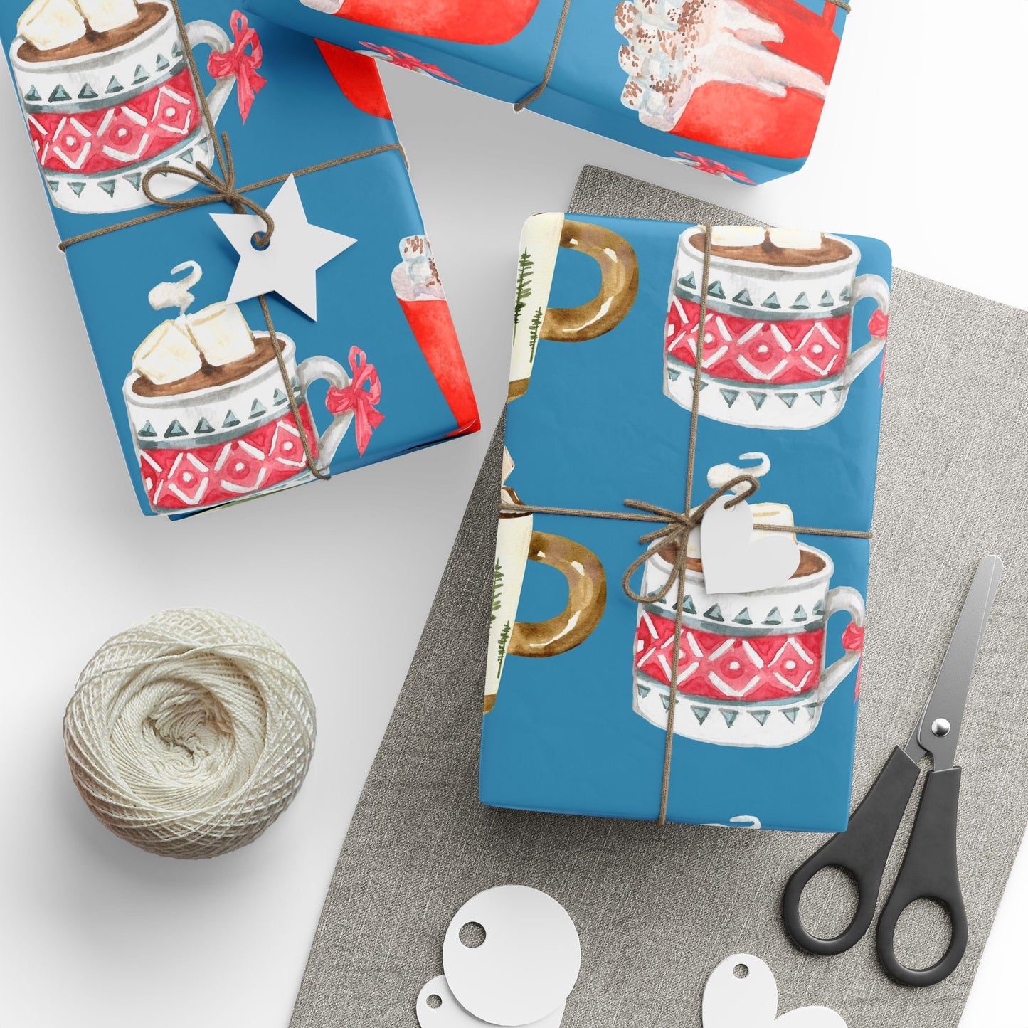 Blue Cocoa Wrapping Paper