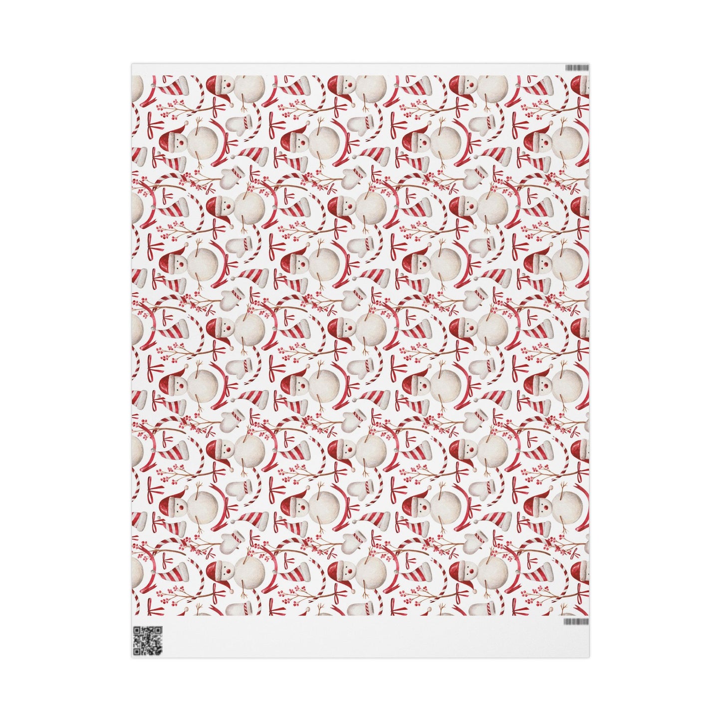 Happy Snowmen Red Wrapping Paper