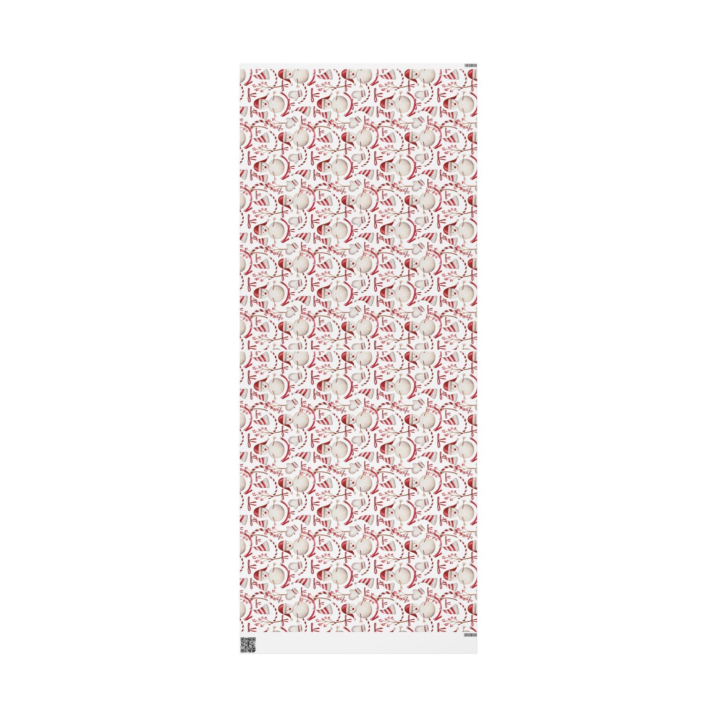 Happy Snowmen Red Wrapping Paper