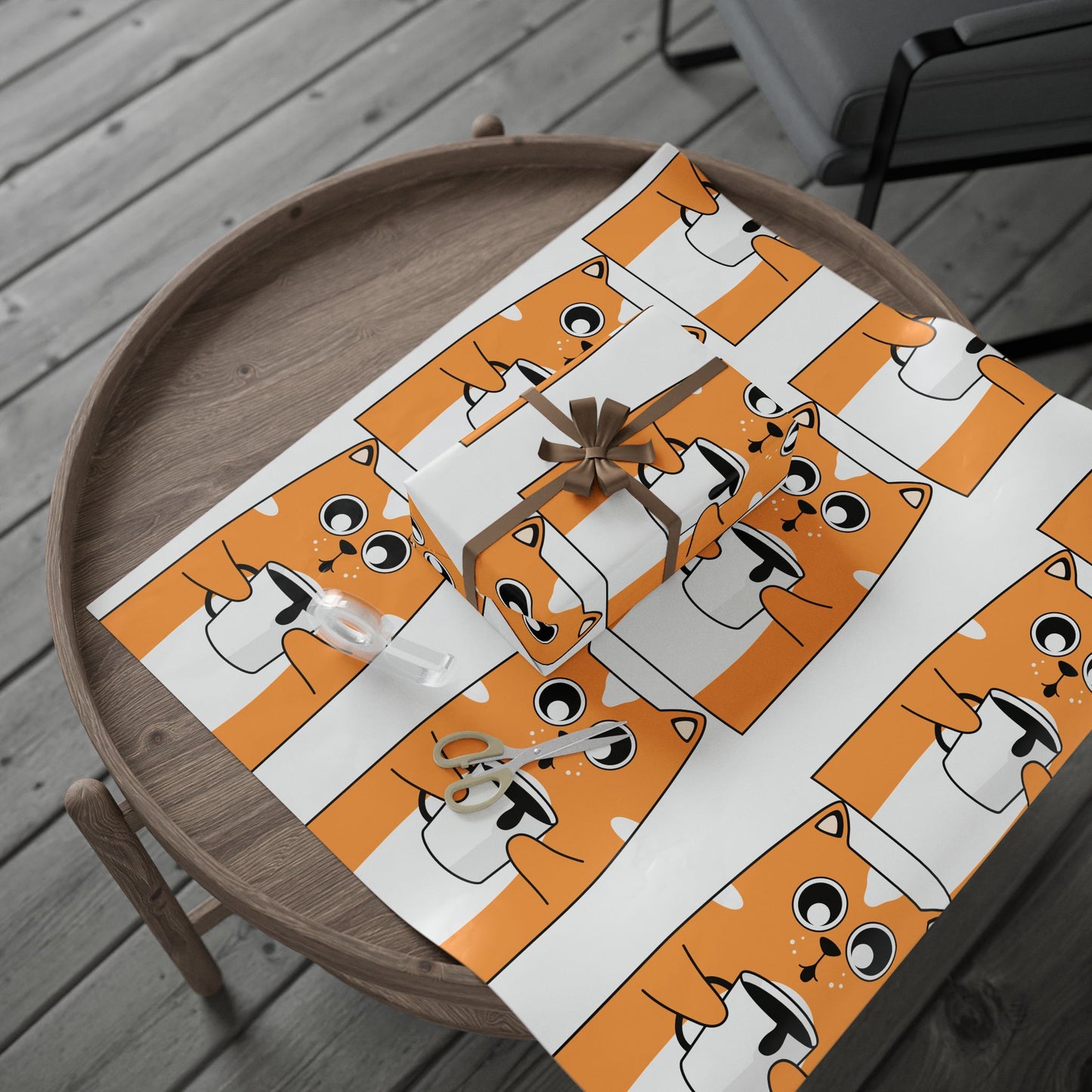 Coffee Cat Wrapping Paper