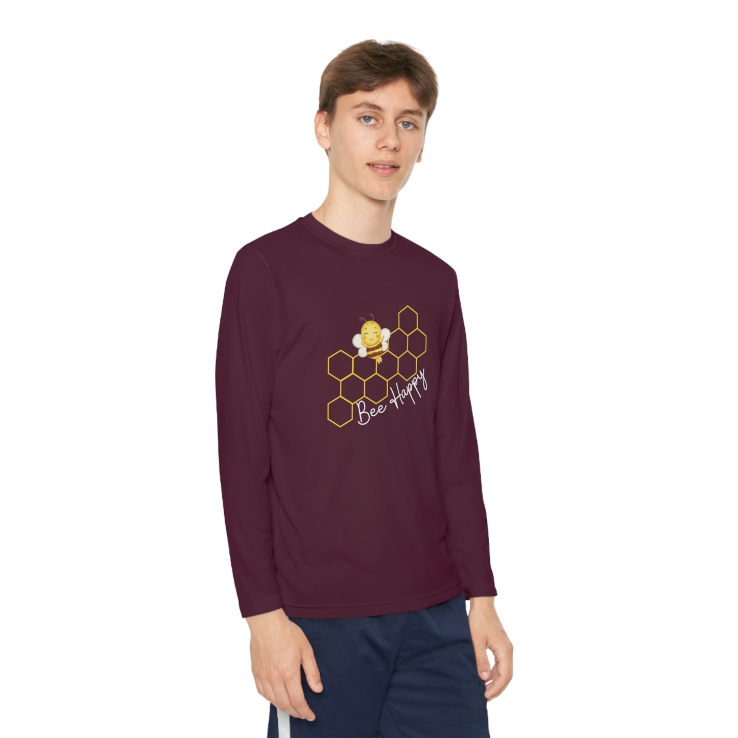 Bee Happy Youth Long Sleeve Competitor Tee