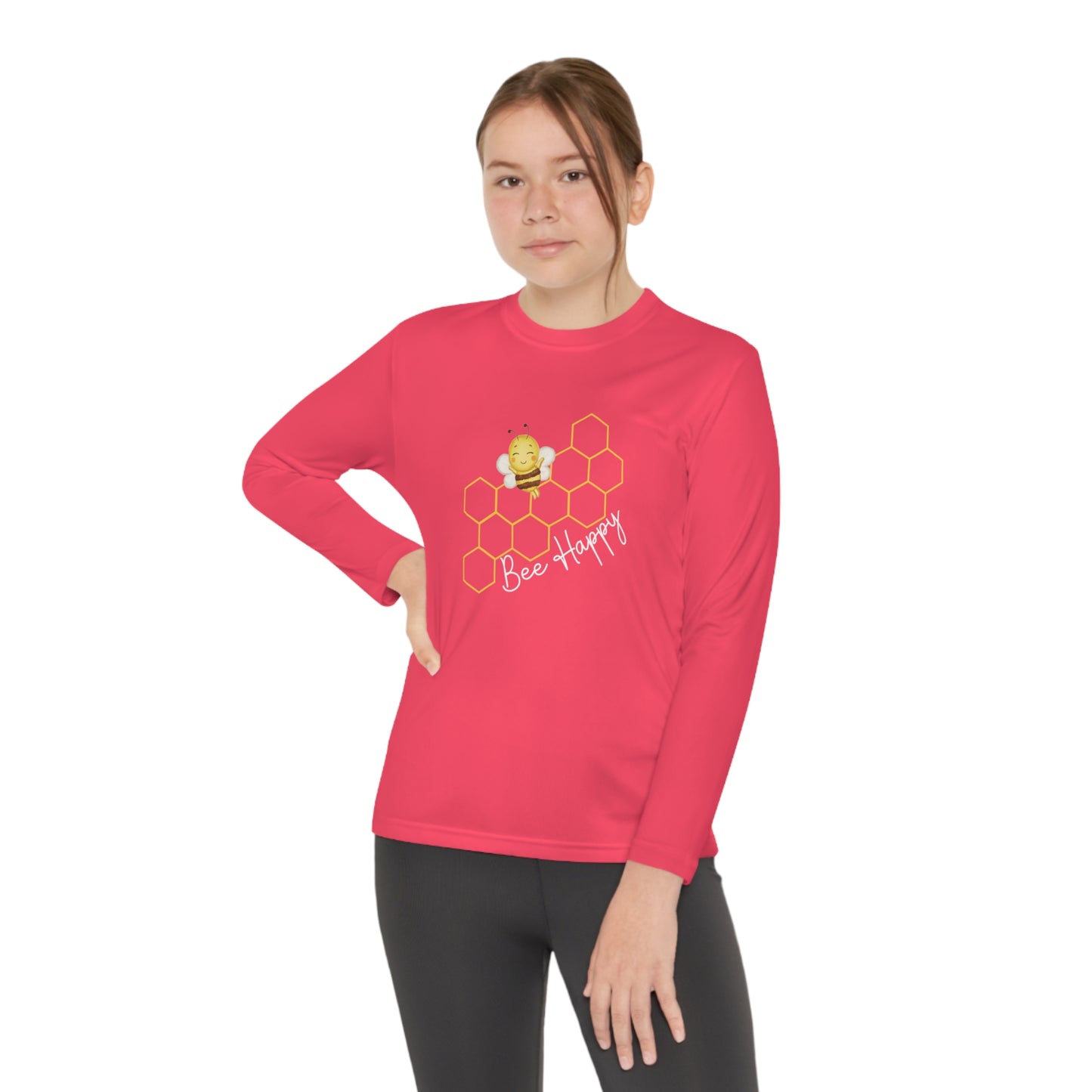 Bee Happy Youth Long Sleeve Competitor Tee