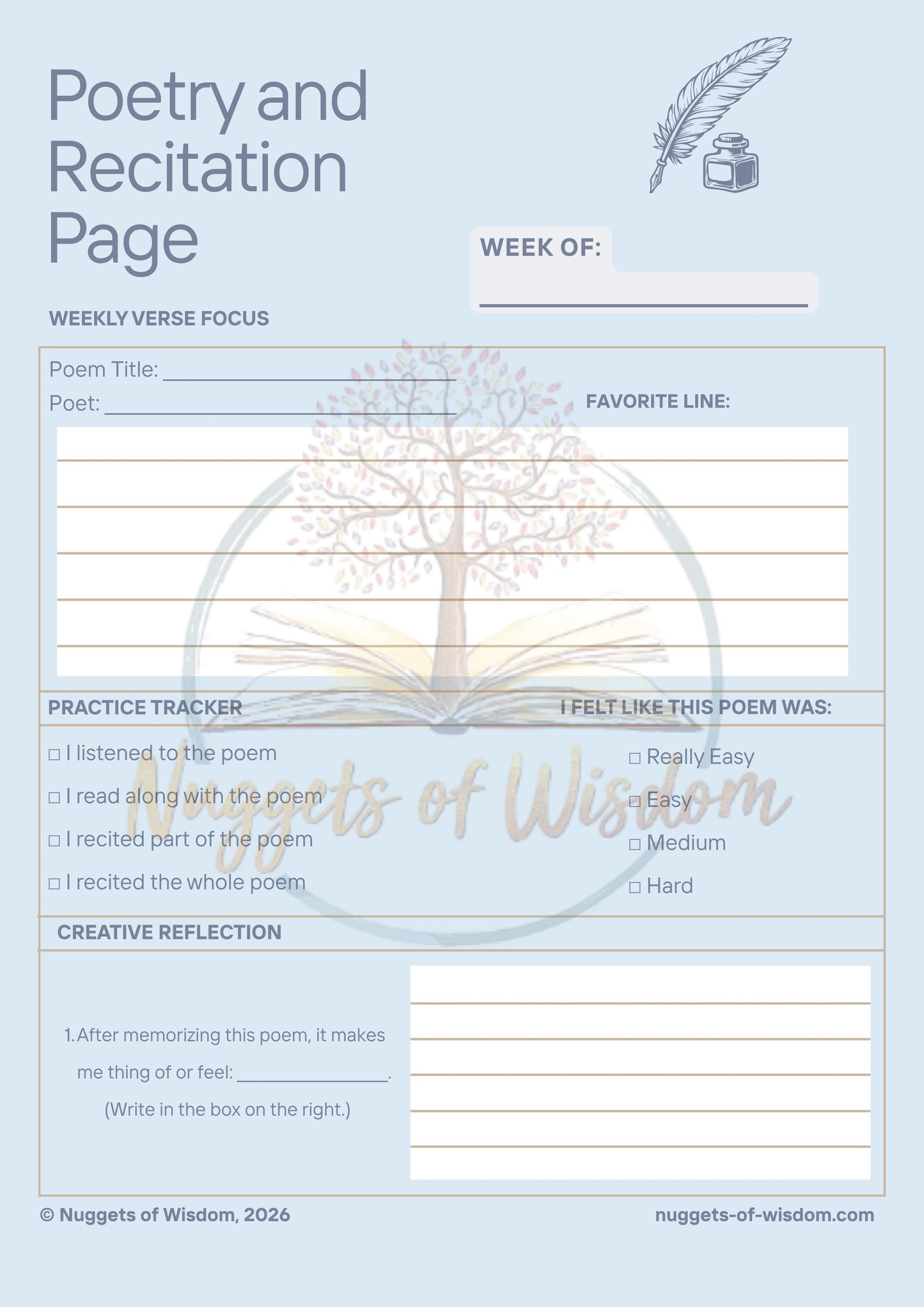 Morning Basket Planning Kit – 12 Pages for Bible, Read-Alouds, Beauty Loop & Family Reflection
