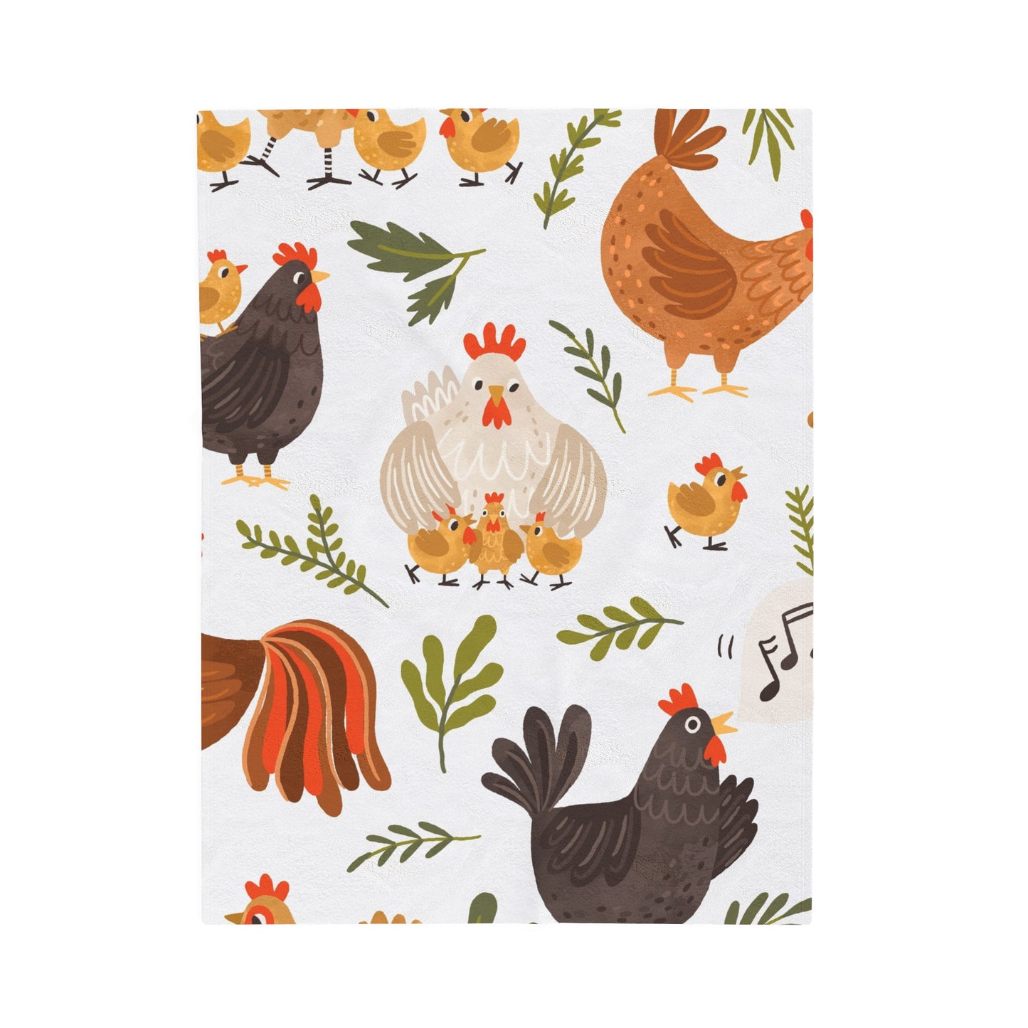 Chickens Velveteen Plush Blanket