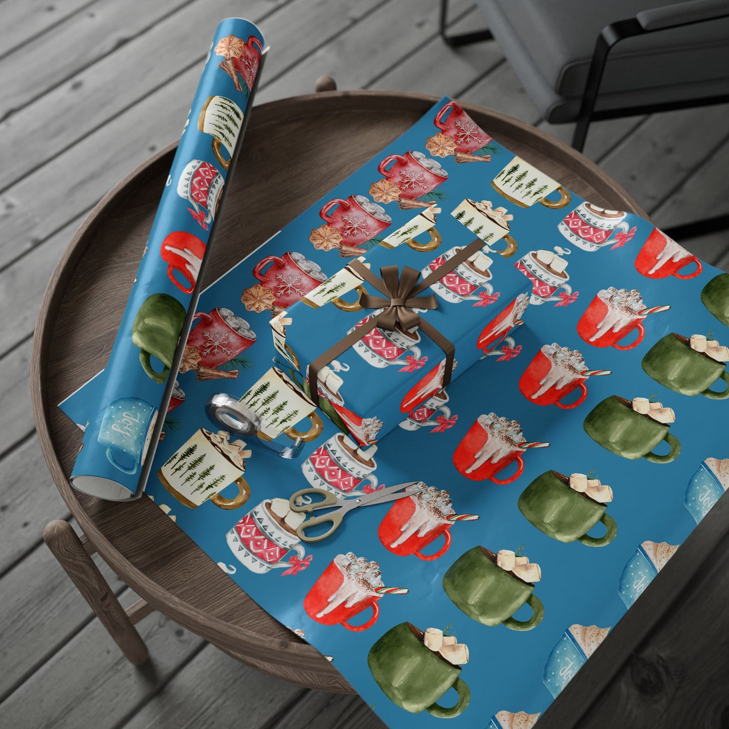 Blue Cocoa Wrapping Paper