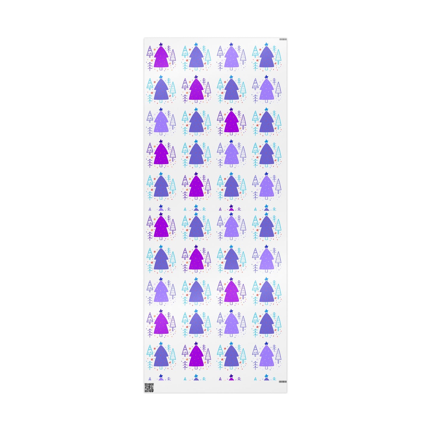 Christmas Trees Purple Themed Wrapping Paper