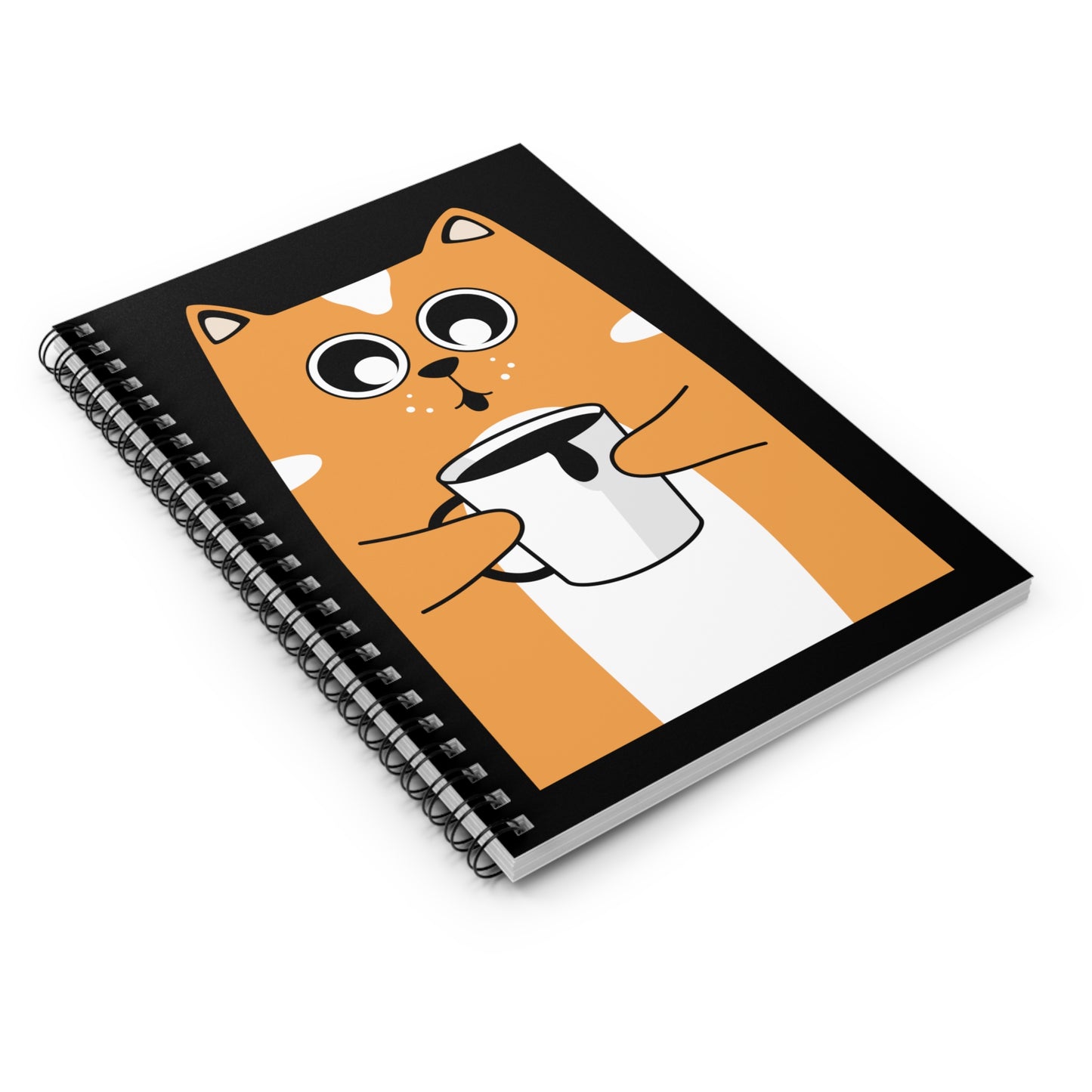 Coffee Cat Spiral Notebook - Ruled Line