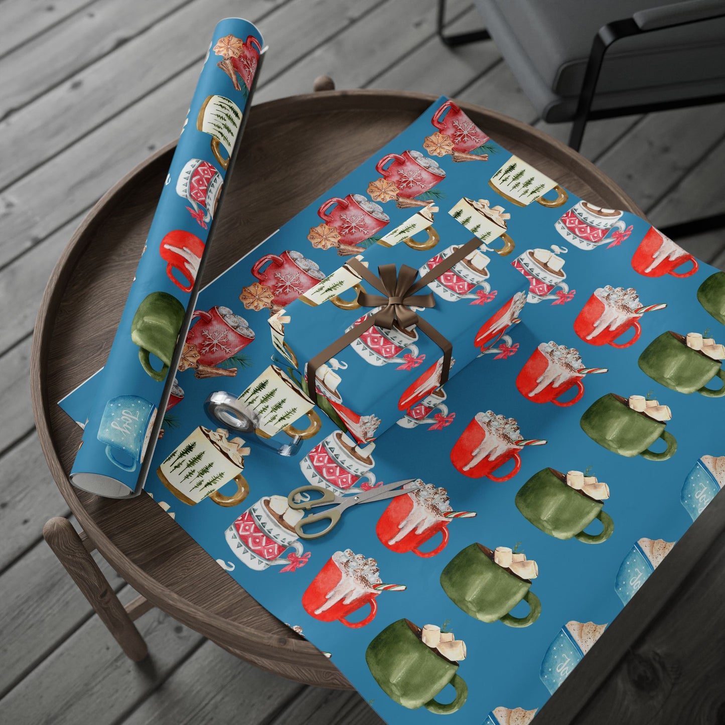 Blue Cocoa Wrapping Paper