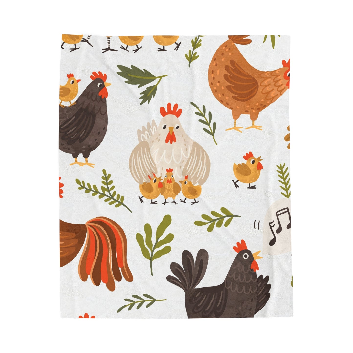 Chickens Velveteen Plush Blanket