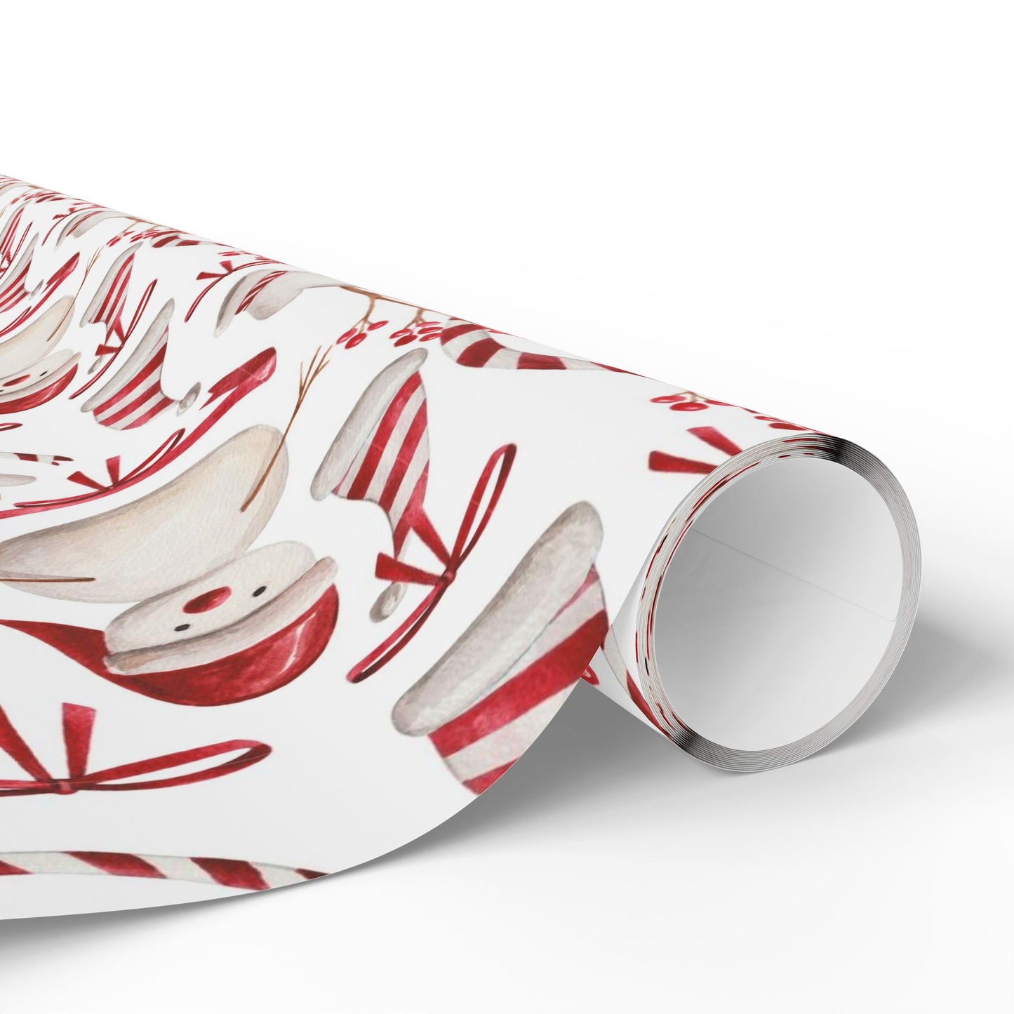 Happy Snowmen Red Wrapping Paper