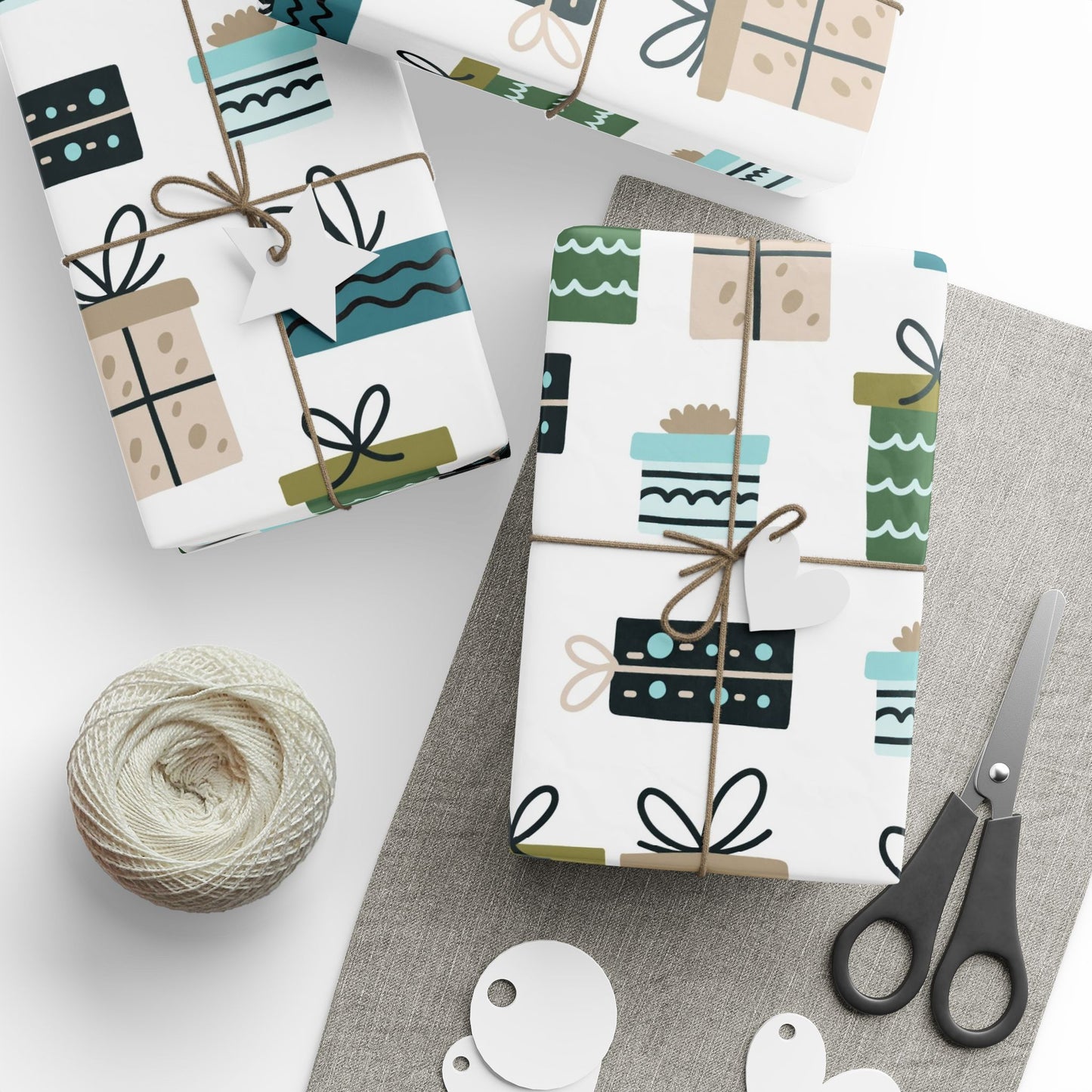 Green Gifts Themed Wrapping Paper