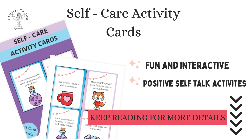 Self Care Activity Cards with Self love and Self Esteem Activities for Pre K - 4