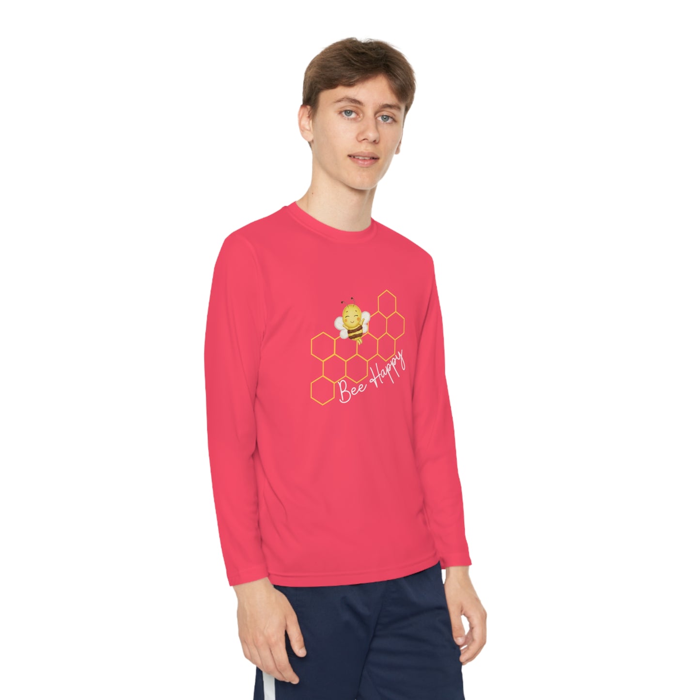 Bee Happy Youth Long Sleeve Competitor Tee