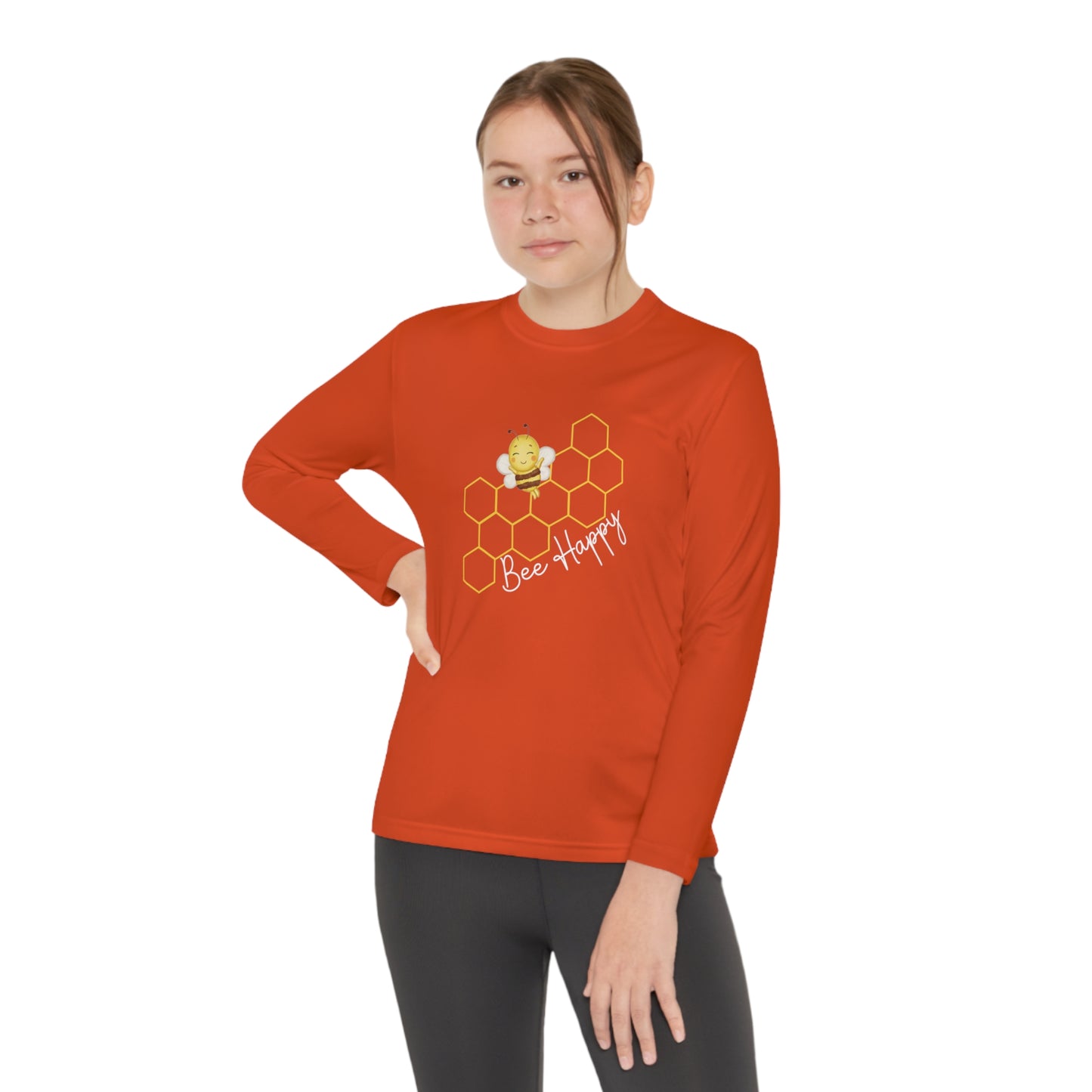 Bee Happy Youth Long Sleeve Competitor Tee