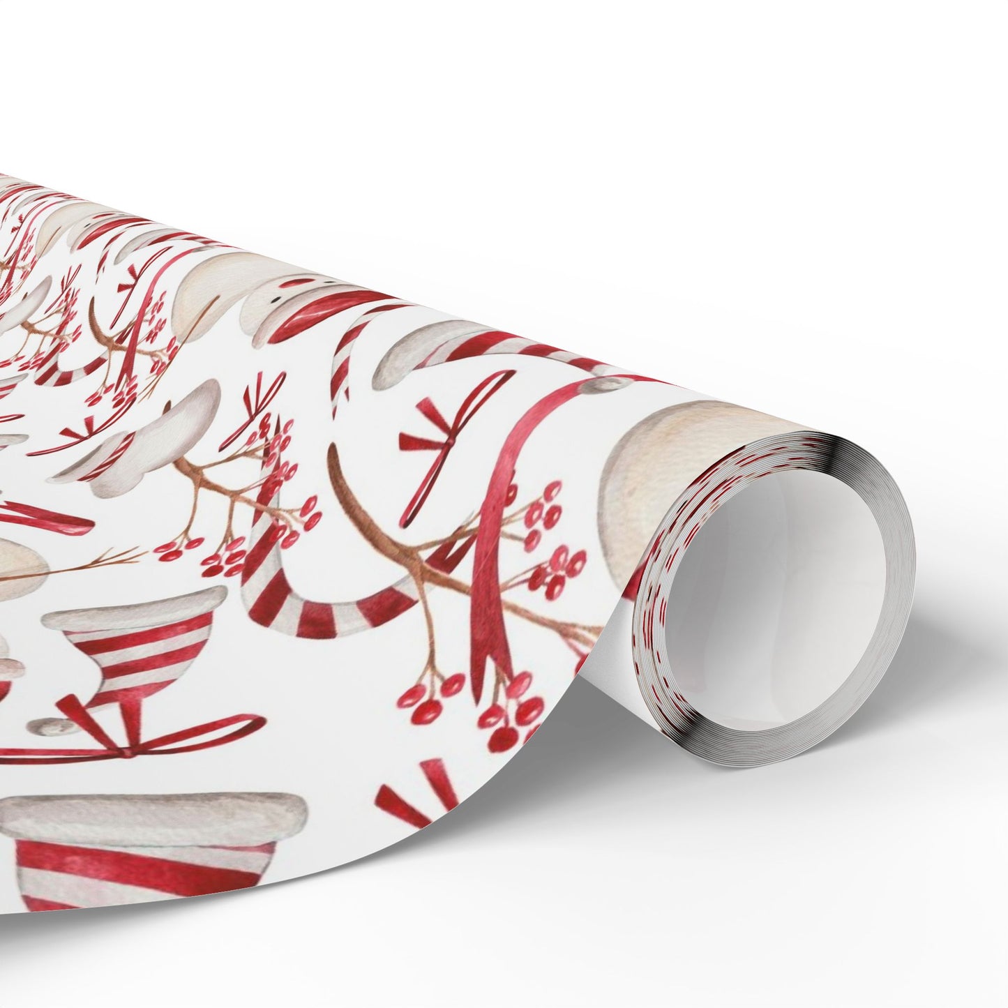 Happy Snowmen Red Wrapping Paper