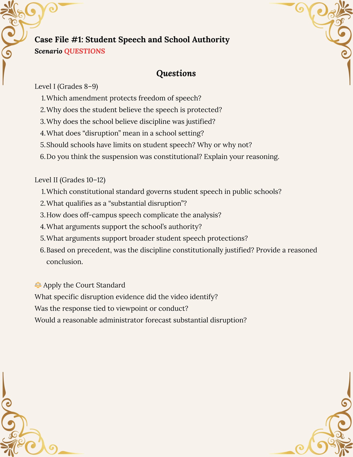 NoW Scholars Series™ – Constitutional Case Files