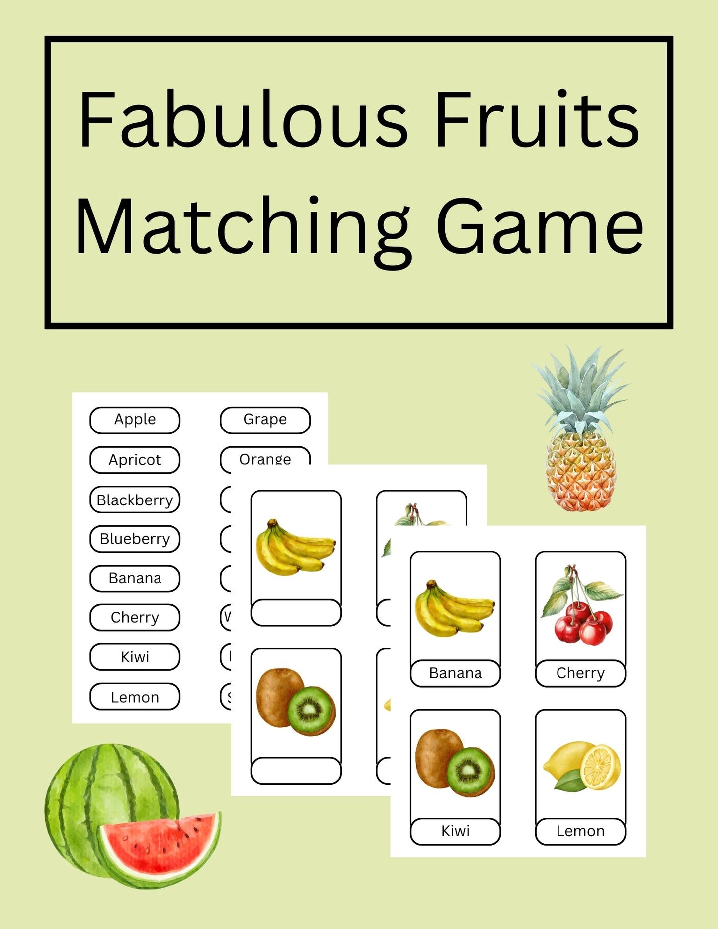 Fabulous Fruits Matching Game