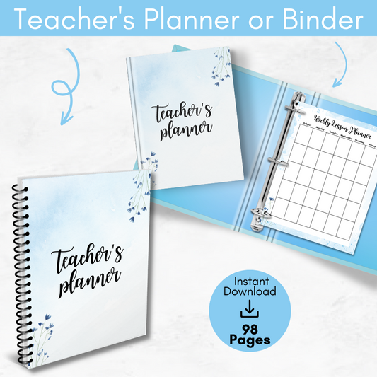 Teacher Planner: Blue Themed