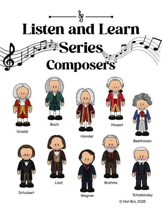 🎶 Listen and Learn Series: Volume 1 – Composers- 192 PAGES