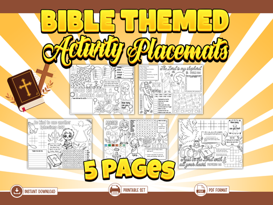 Bible Activity Placemats for Kids Printable