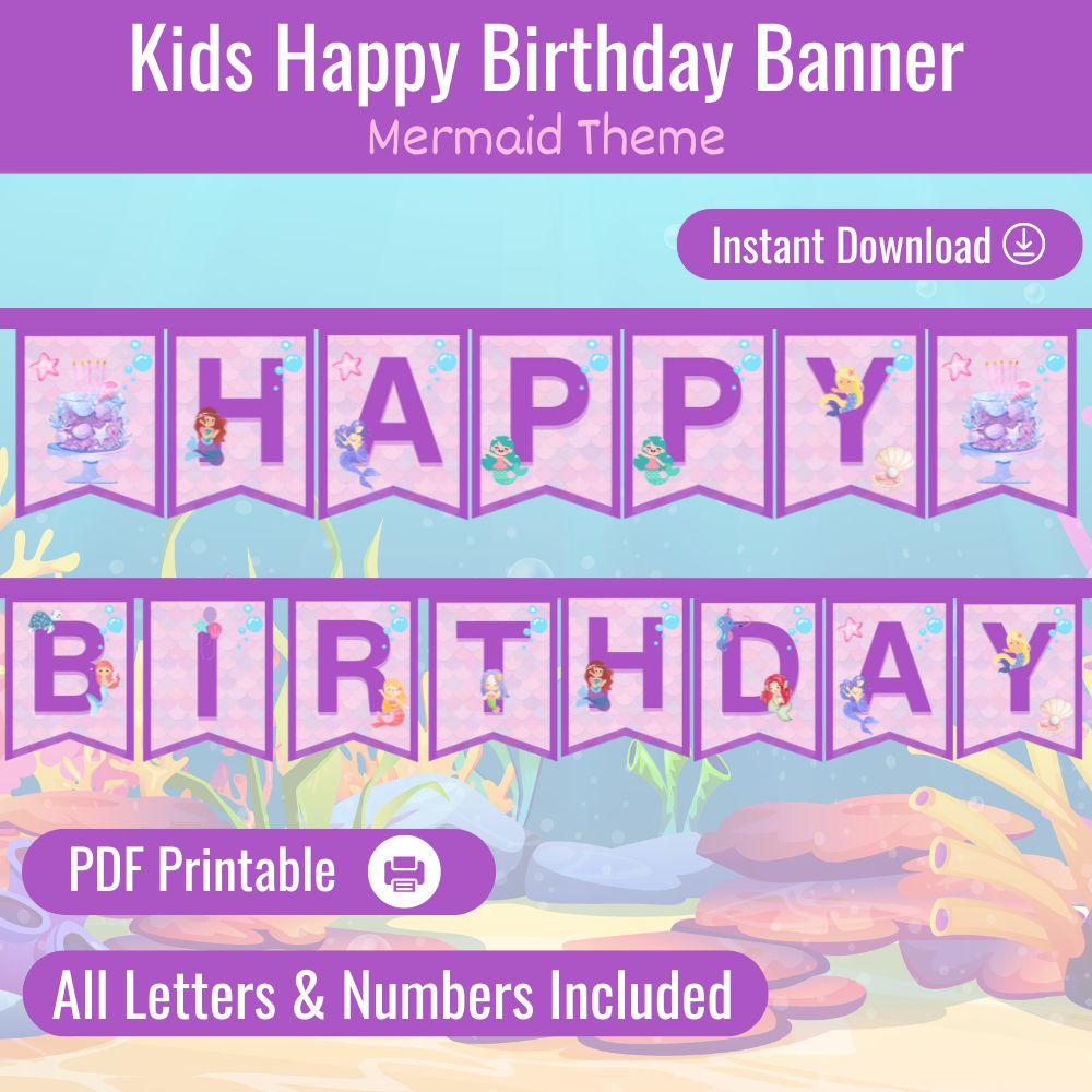 Under The Sea Themed Birthday Banner