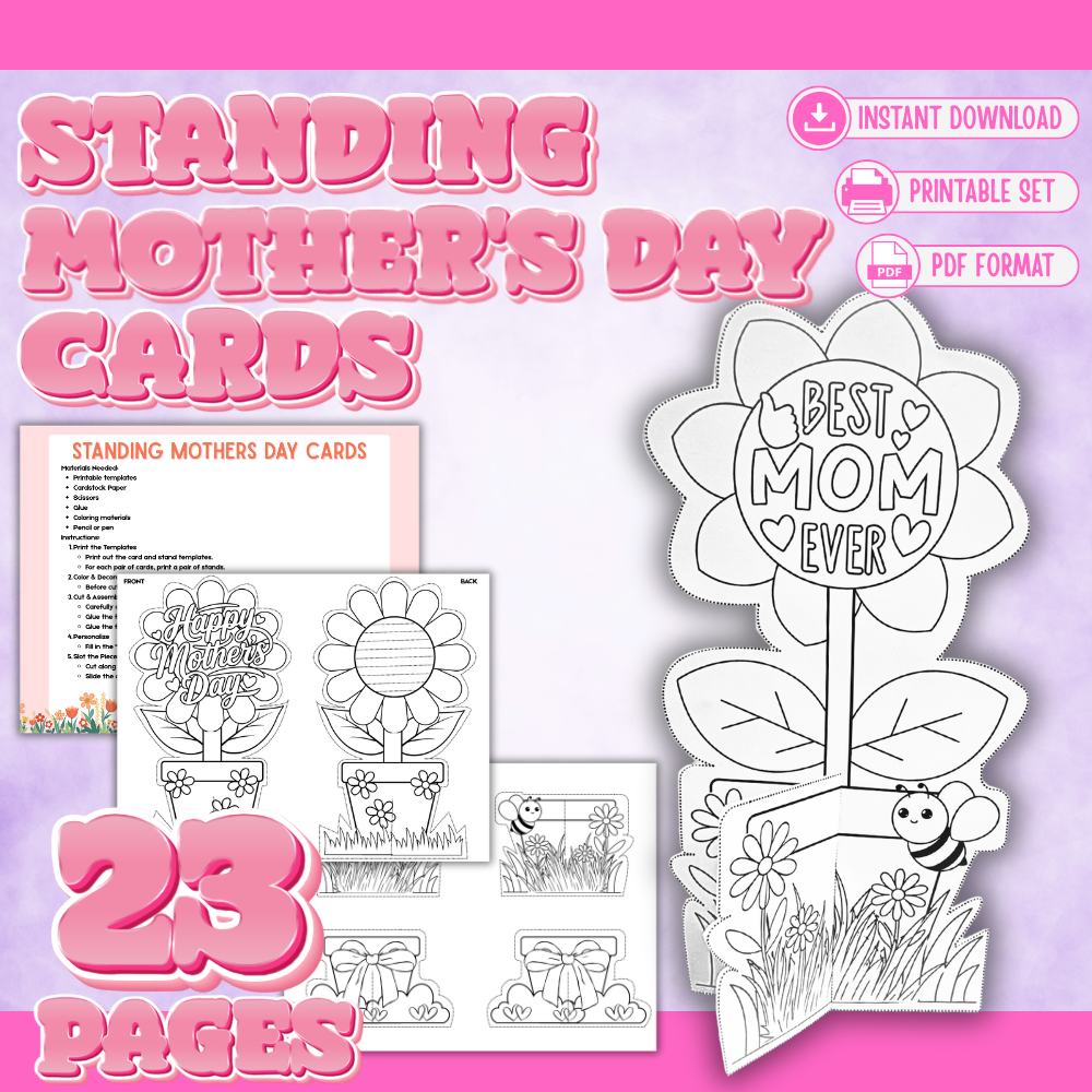 Standing Mother's Day Cards Printable Craft