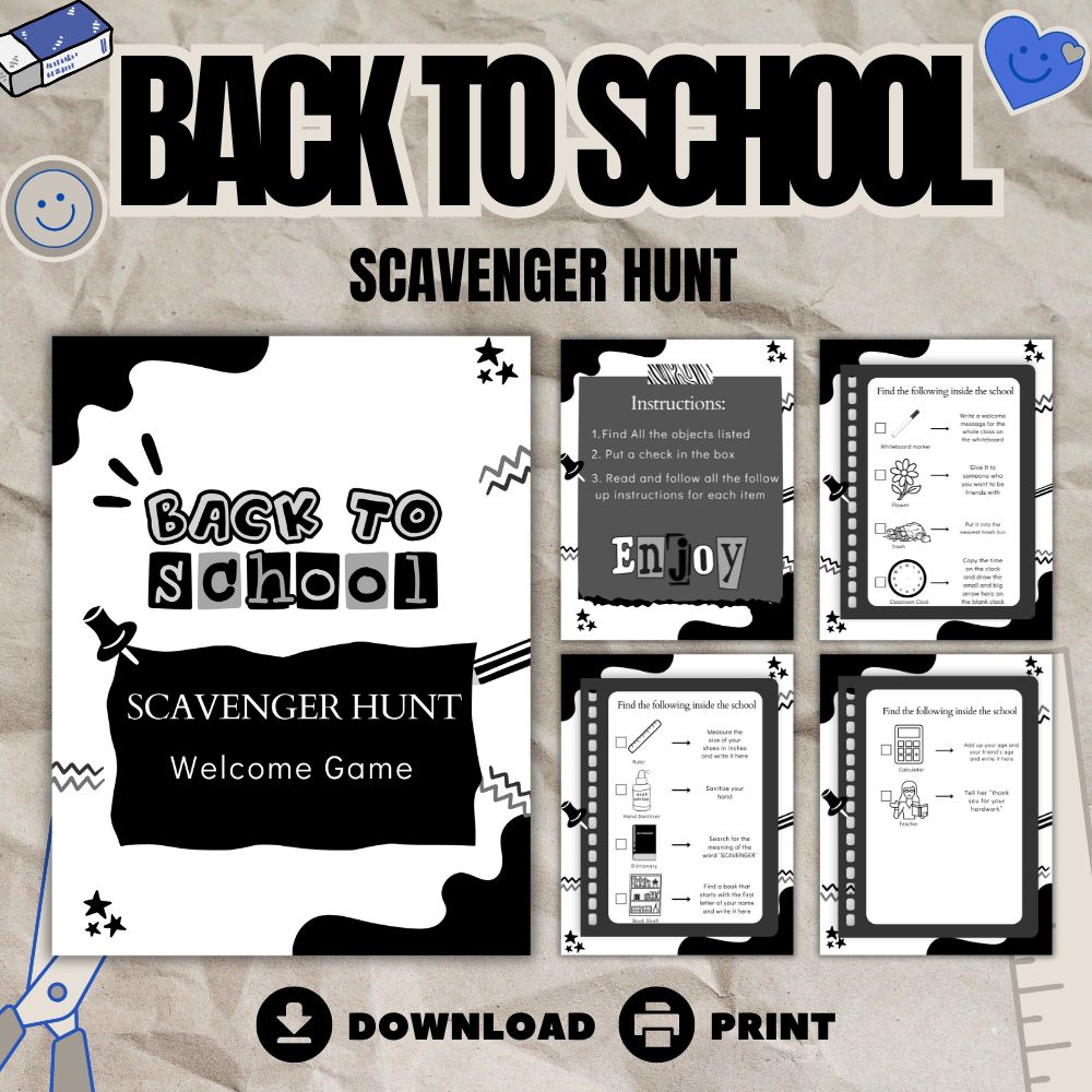 BACK TO SCHOOL! Scavenger Hunt