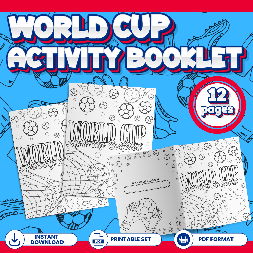 Soccer World Championship Activity Booklet for Kids Printable