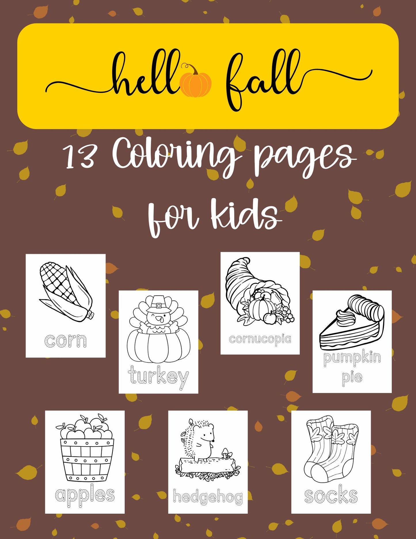 Thanksgiving Themed Coloring and Tracing Pages