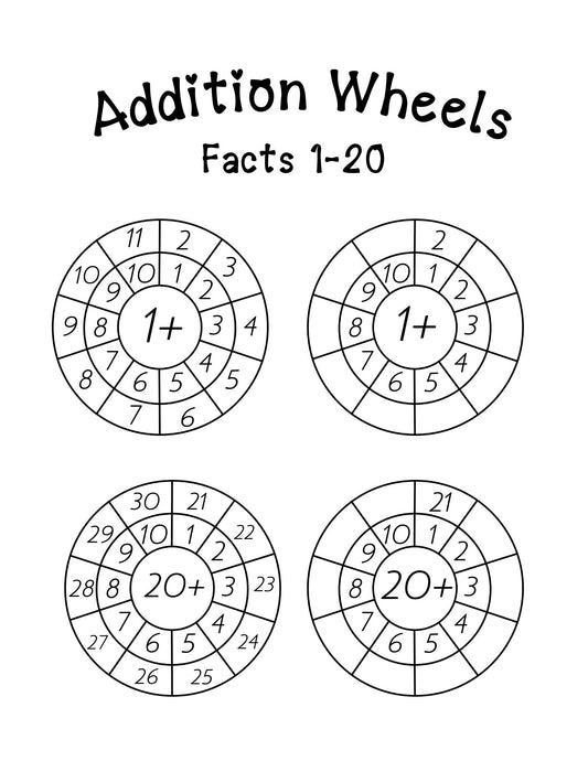 Addition Wheels: Facts from 1-20