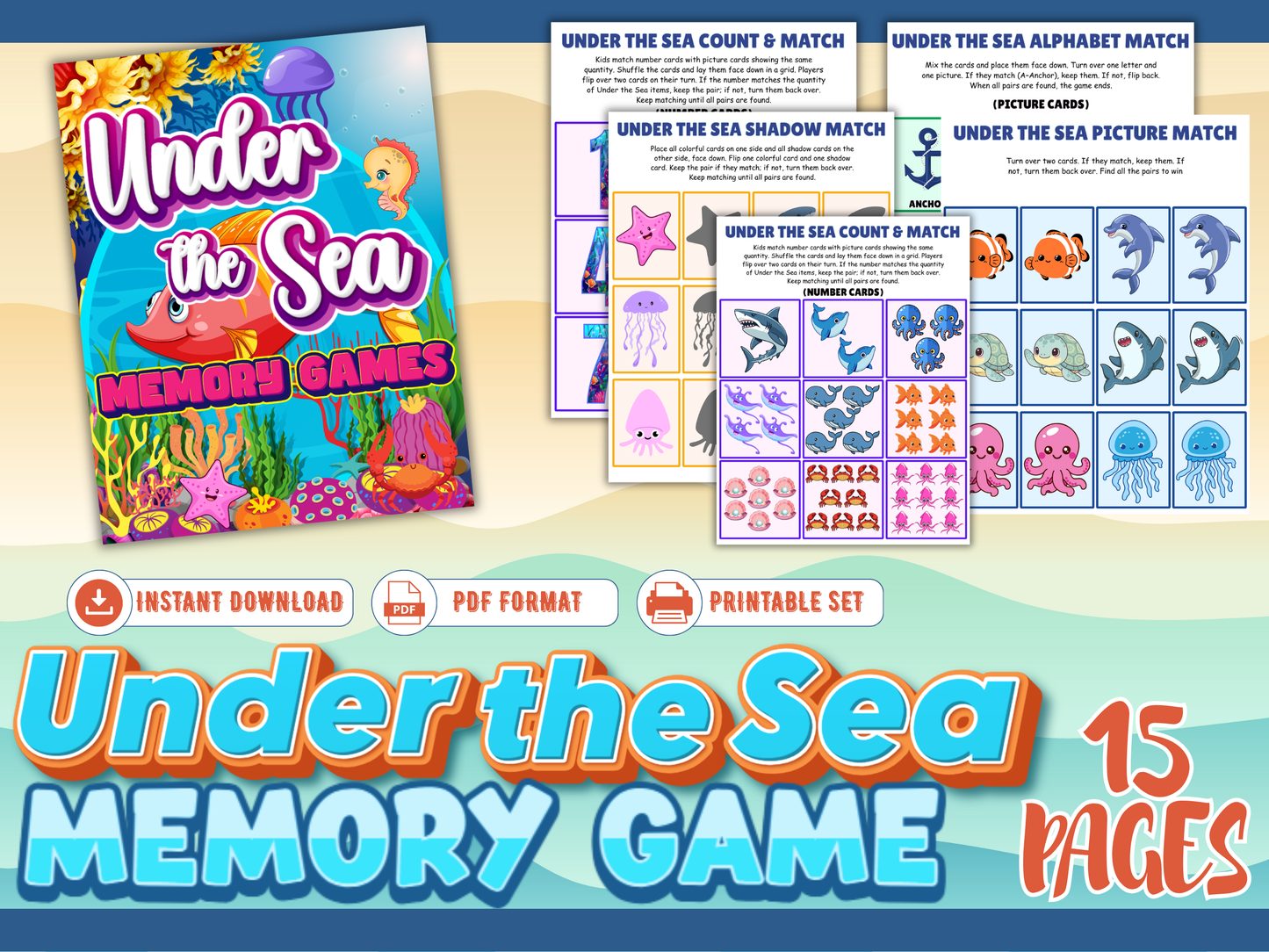 Under the Sea Memory Game Bundle
