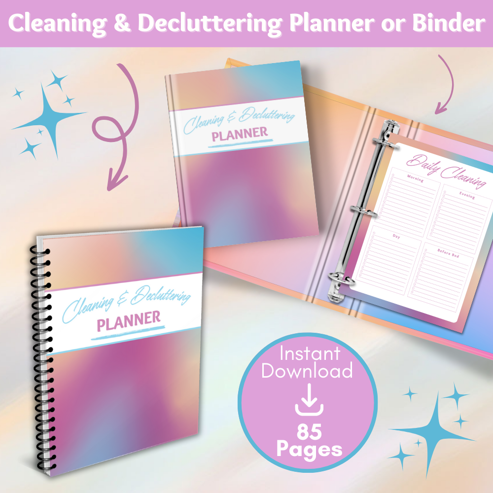 Colorful Cleaning and Decluttering Planner