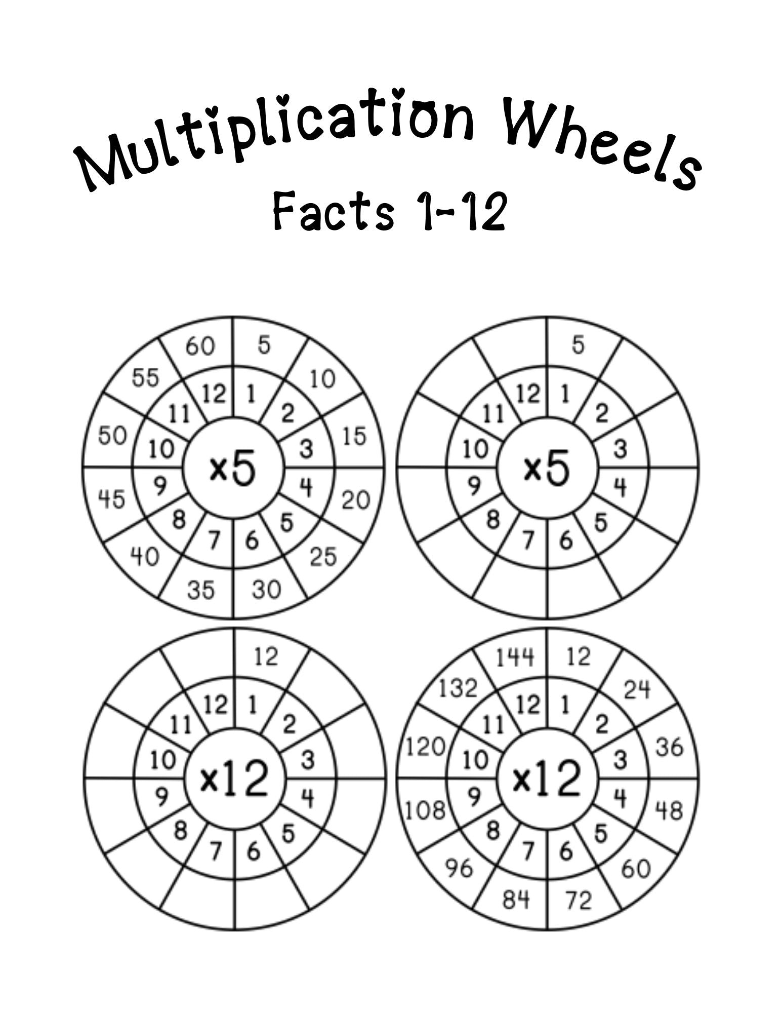 Multiplication Wheels 1-12 – Nuggets of Wisdom