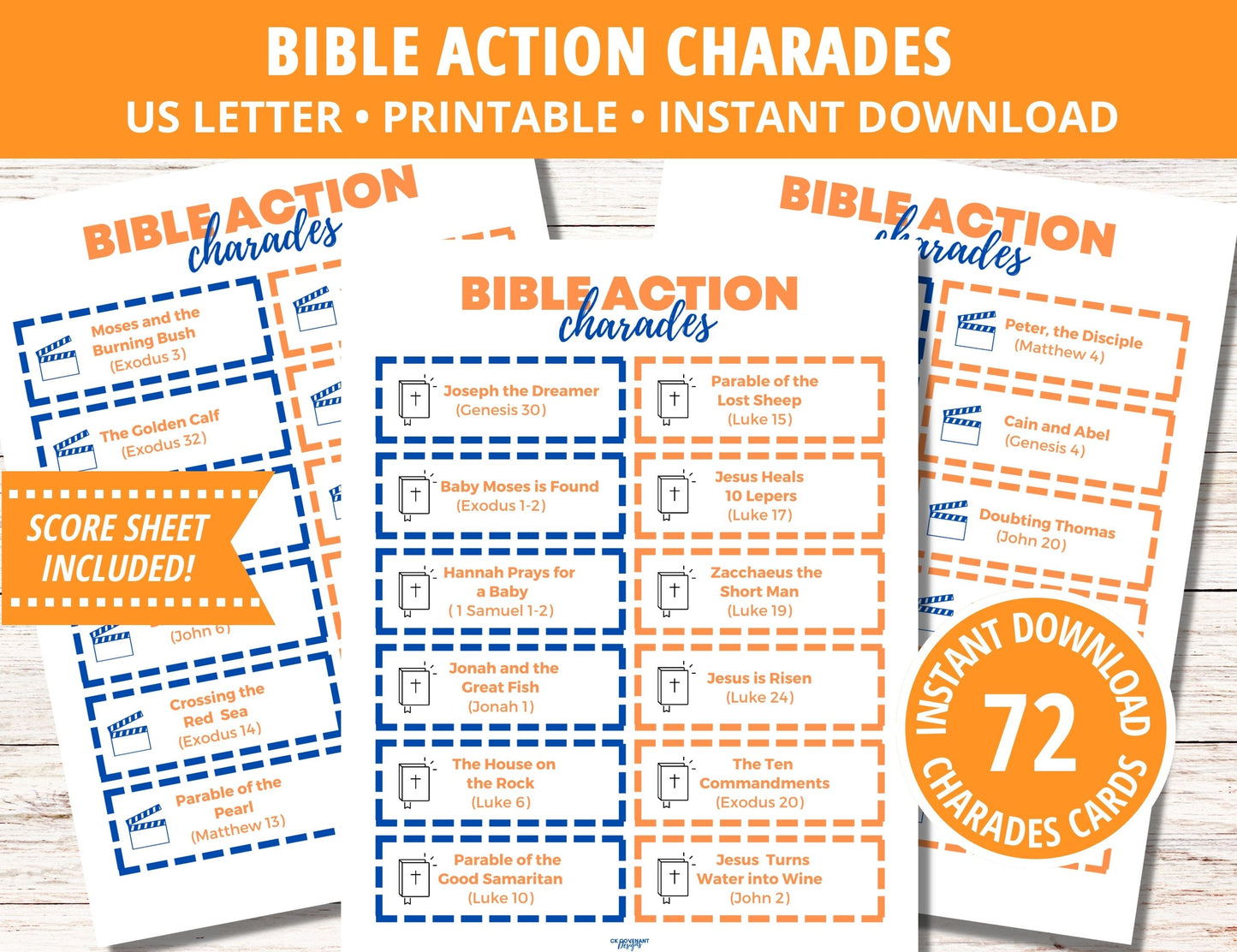 Bible Action Charades Game