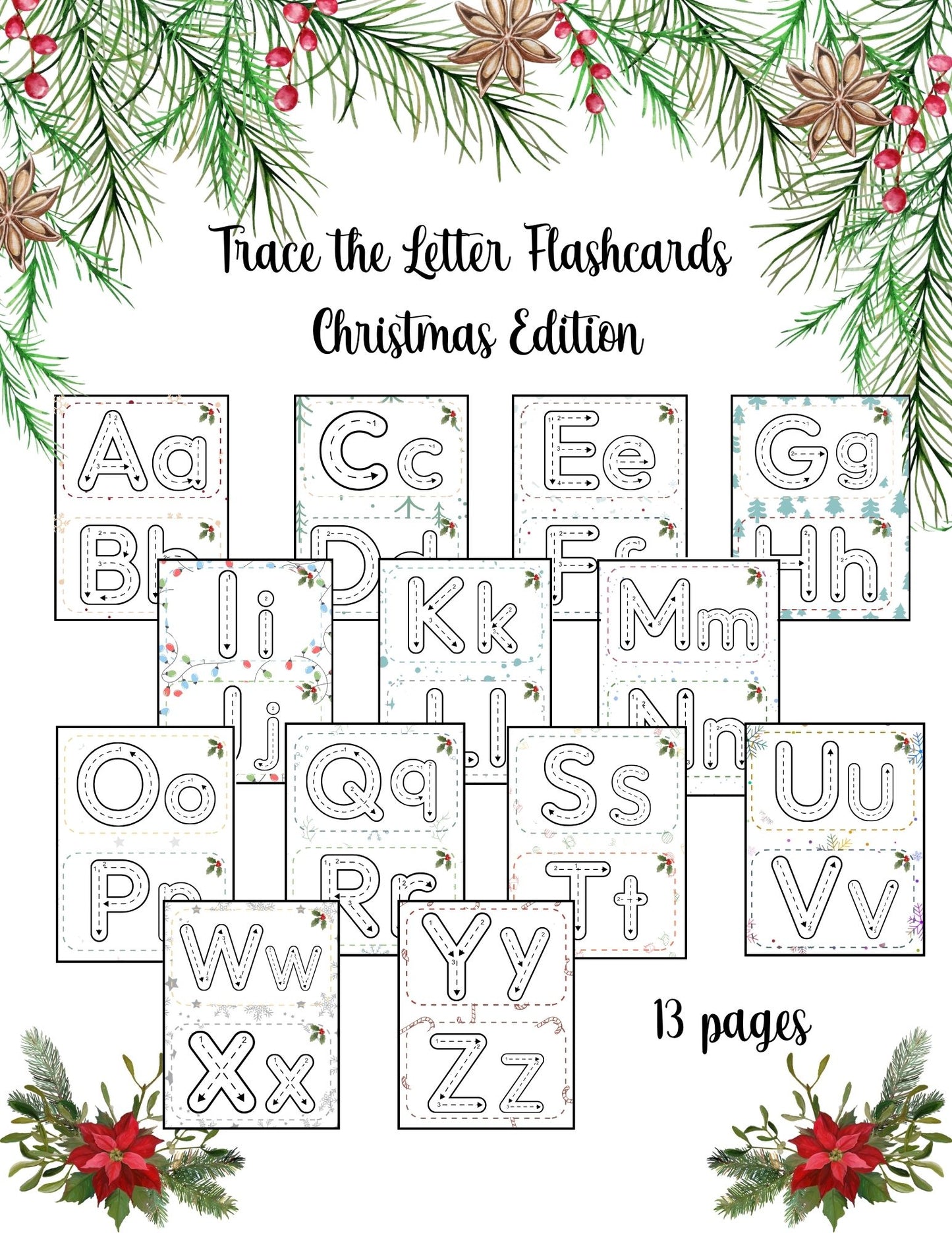 Trace the Print Letters Christmas Edition