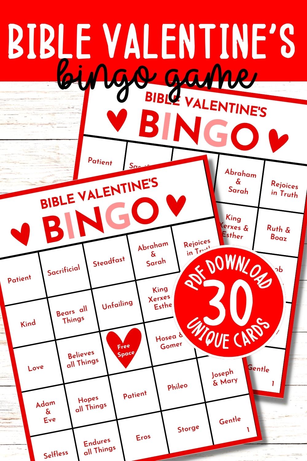 Bible Valentine's Bingo