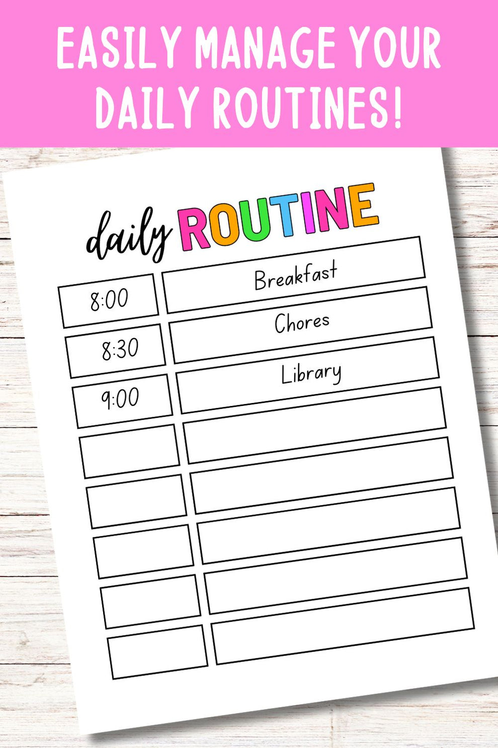 Grade Weekly Routine Daily Routine and Checklist Bundle – Nuggets of Wisdom