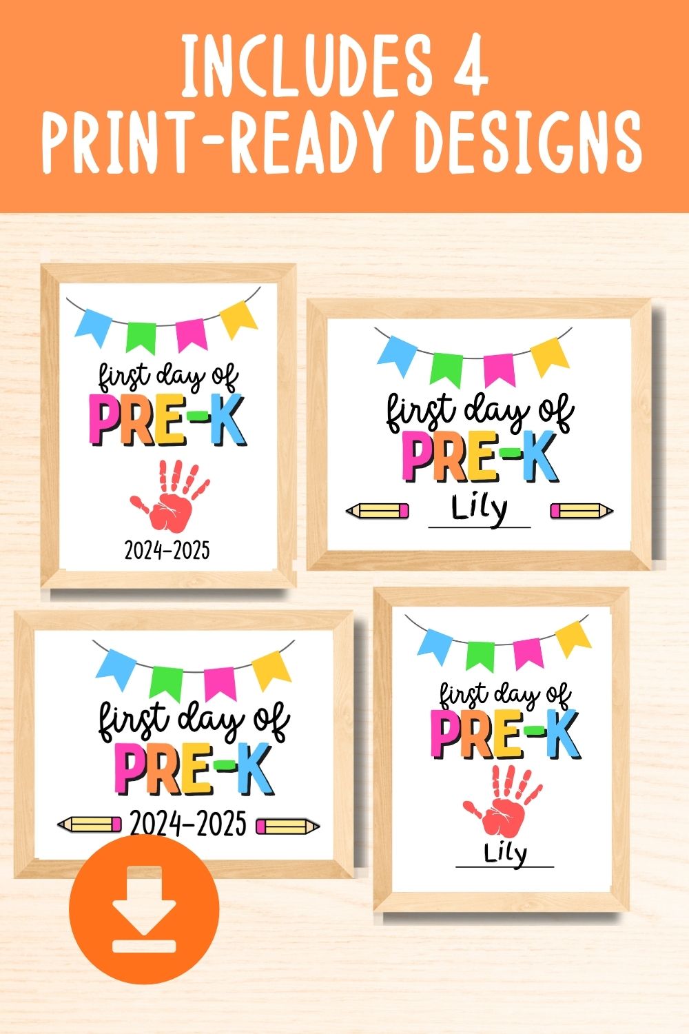 First Day of Pre-K Sign Bundle