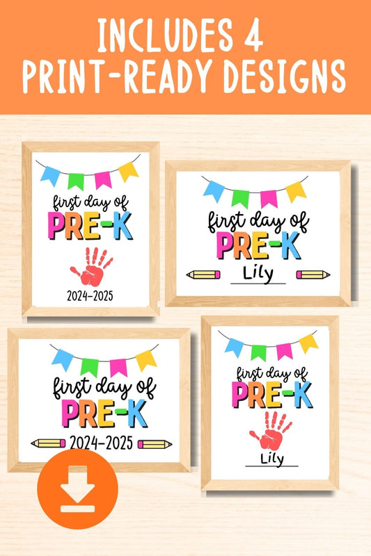 First Day of Pre-K Sign Bundle