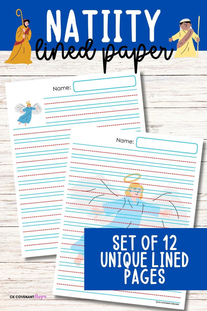 Nativity Lined Writing Paper
