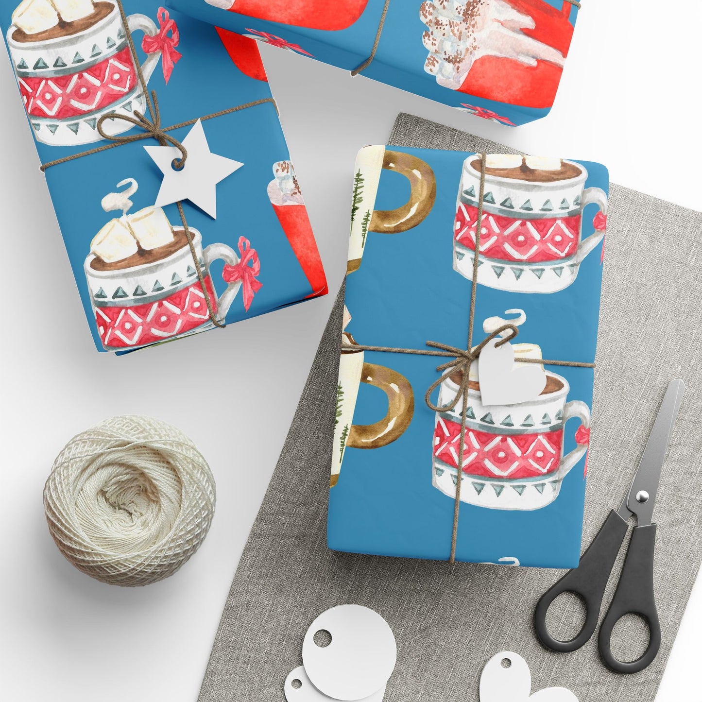 Blue Cocoa Wrapping Paper