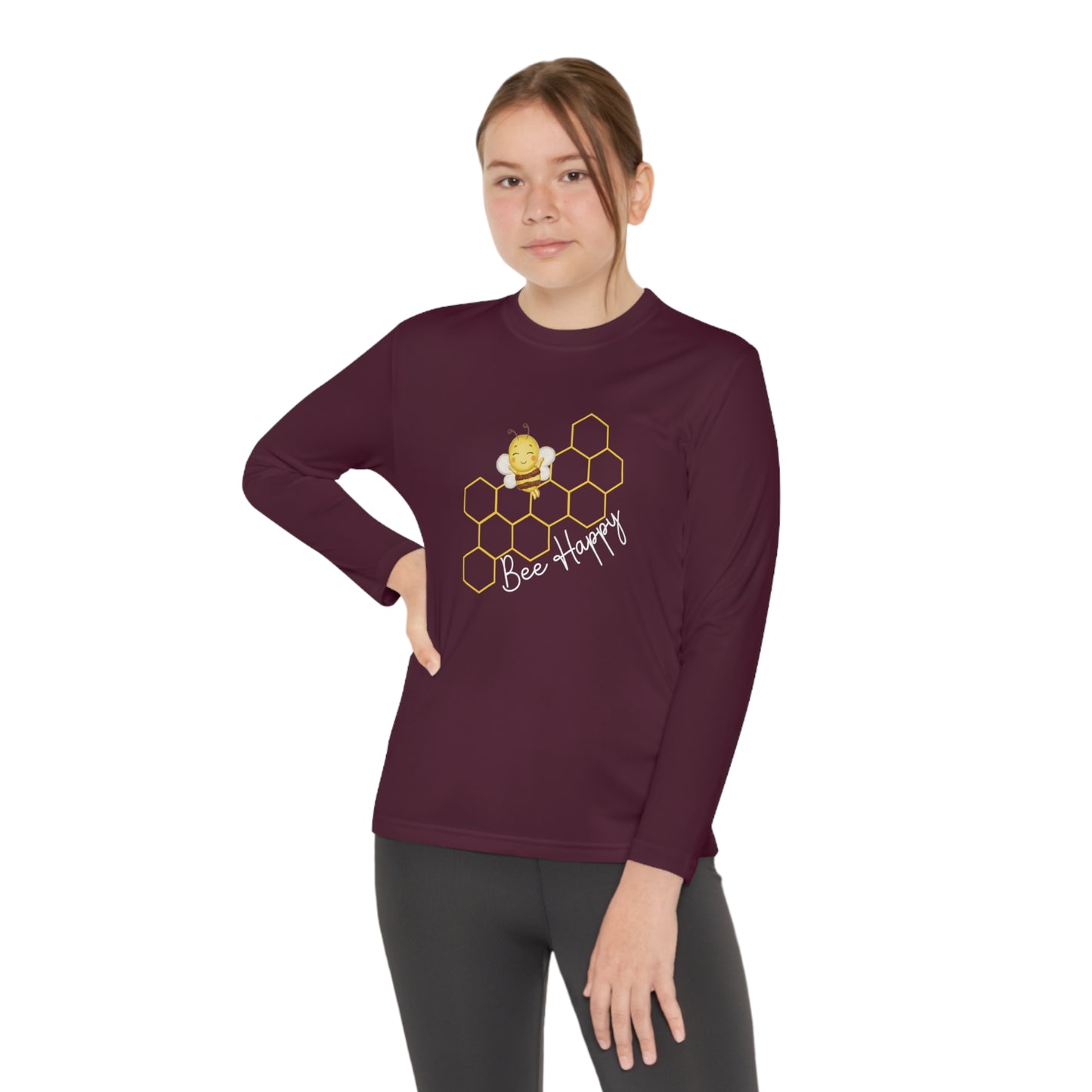 Bee Happy Youth Long Sleeve Competitor Tee