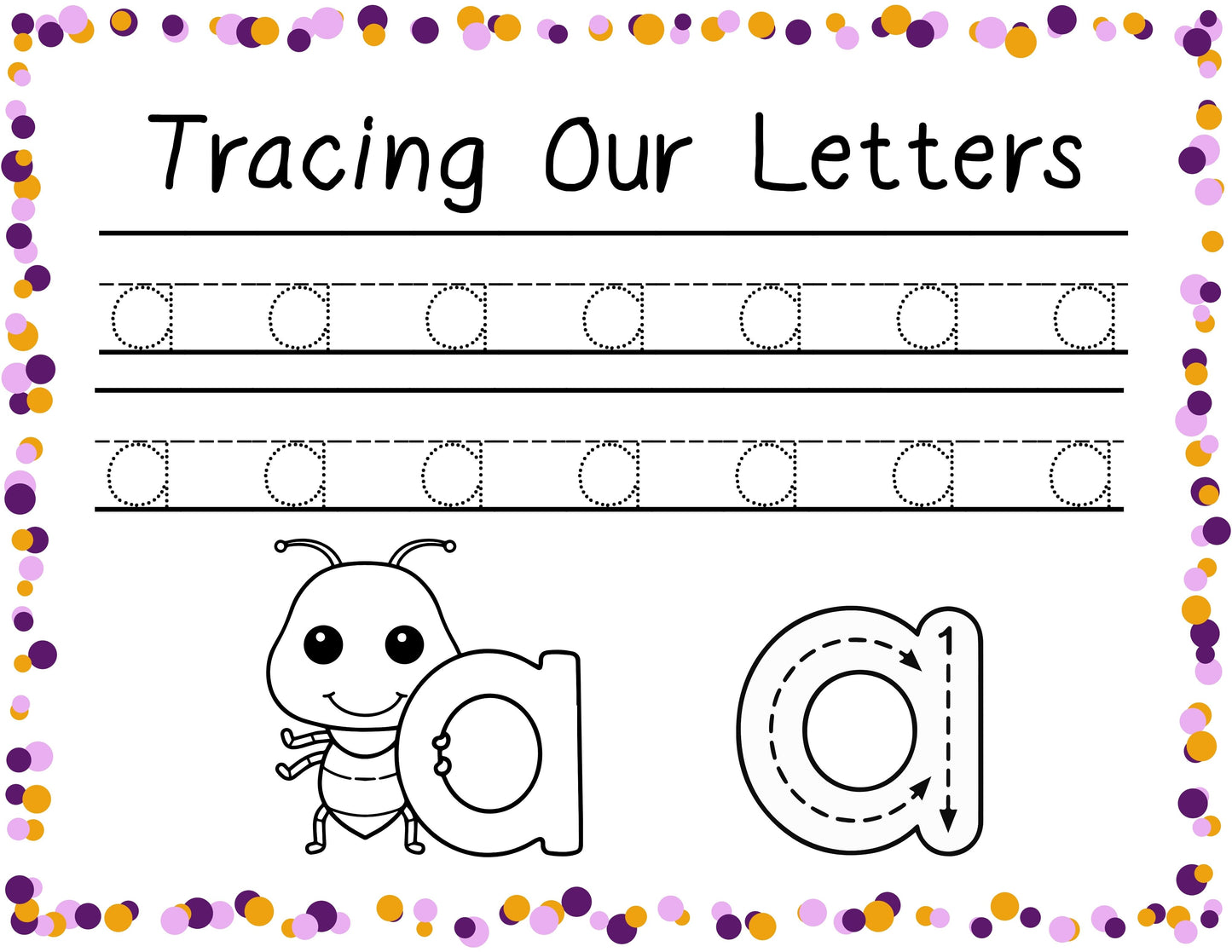 Lowercase Alphabet Letter Tracing Pages | a-z Handwriting Practice
