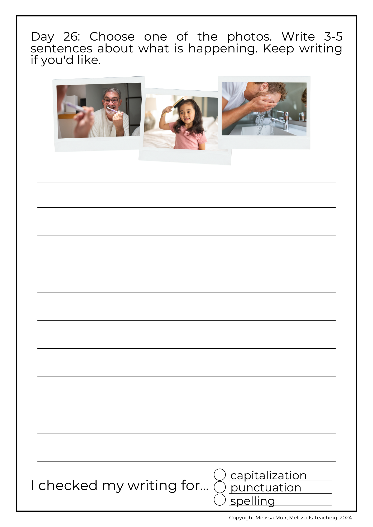 Writing Warm Up Journal for 2nd 3rd 4th 5th Grade Printable, Cycle 2