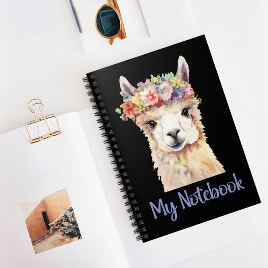 Llama Inspired Spiral Notebook - Ruled Line